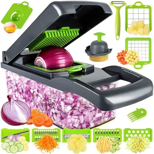 Multifunctional Vegetable Slicer Machine with Multiple Blade Attachments and Egg Separator, Vegetable Cutting Slicer, Kitchen Tool for Slicing and Dicing