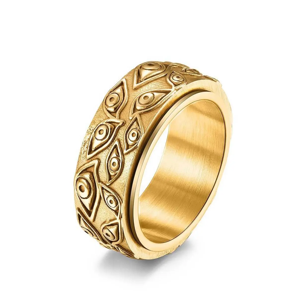 Retro fashion devil eye ring can be rotated to release the pressure of the ring for men and women, suitable for daily use and party gifts