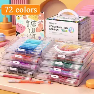 Languo 72 Color Drawing Neutral Pens, 0.6mm Fine Tip, High Color Coverage, Paper Compatible, Long-Lasting Ink, Easy Carry