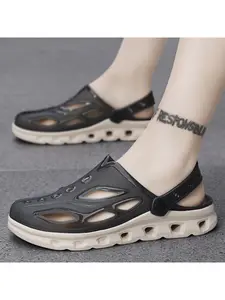 Men's Thick-Soled Closed-Toe Clogs, Anti-Slip & Breathable Slippers, Suitable for Daily Casual Wear