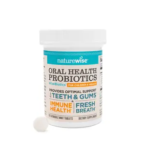 NatureWise Oral Probiotics - Chewable Probiotic for Fresh Breath - Clean, Gluten Free, Sugar Free, Natural Mint Flavor, Non-GMO, 3rd-Party Tested Oral Probiotic Supplement - USA Manufactured