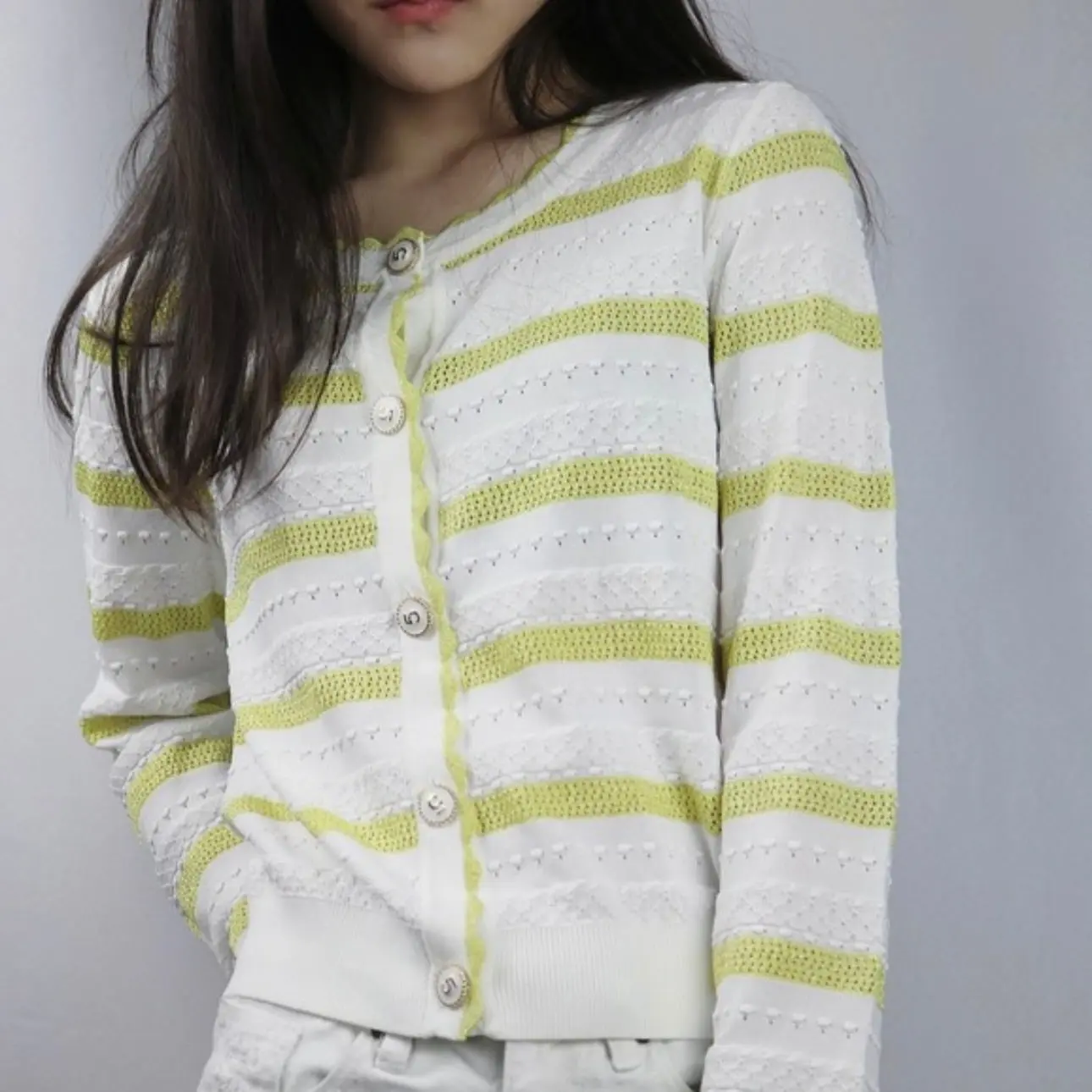 Chartreuse Scallop Sweater