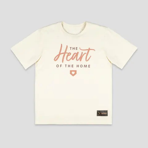 Women's Relaxed Loose-Fitting Resin Washed T-Shirt - Heart of the Home, Daily Casual Style, Casual Vibes, Everyday Fits, Pull-On Design