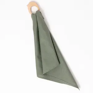 WildBird Linen + Maple Ring Teether - Adorable Cuddly Baby Soother - Huggable Snuggle Companion for Babies