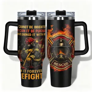 1pc Tumbler Stainless Steel Water Bottle Insulated Travel Drinkware Firefighter Graphic Designs, Leakproof Large Capacity (40oz/30oz/22oz/20oz/14oz), Needed for Gym, Hiking, Travel Ideal Birthday Christmas Gift