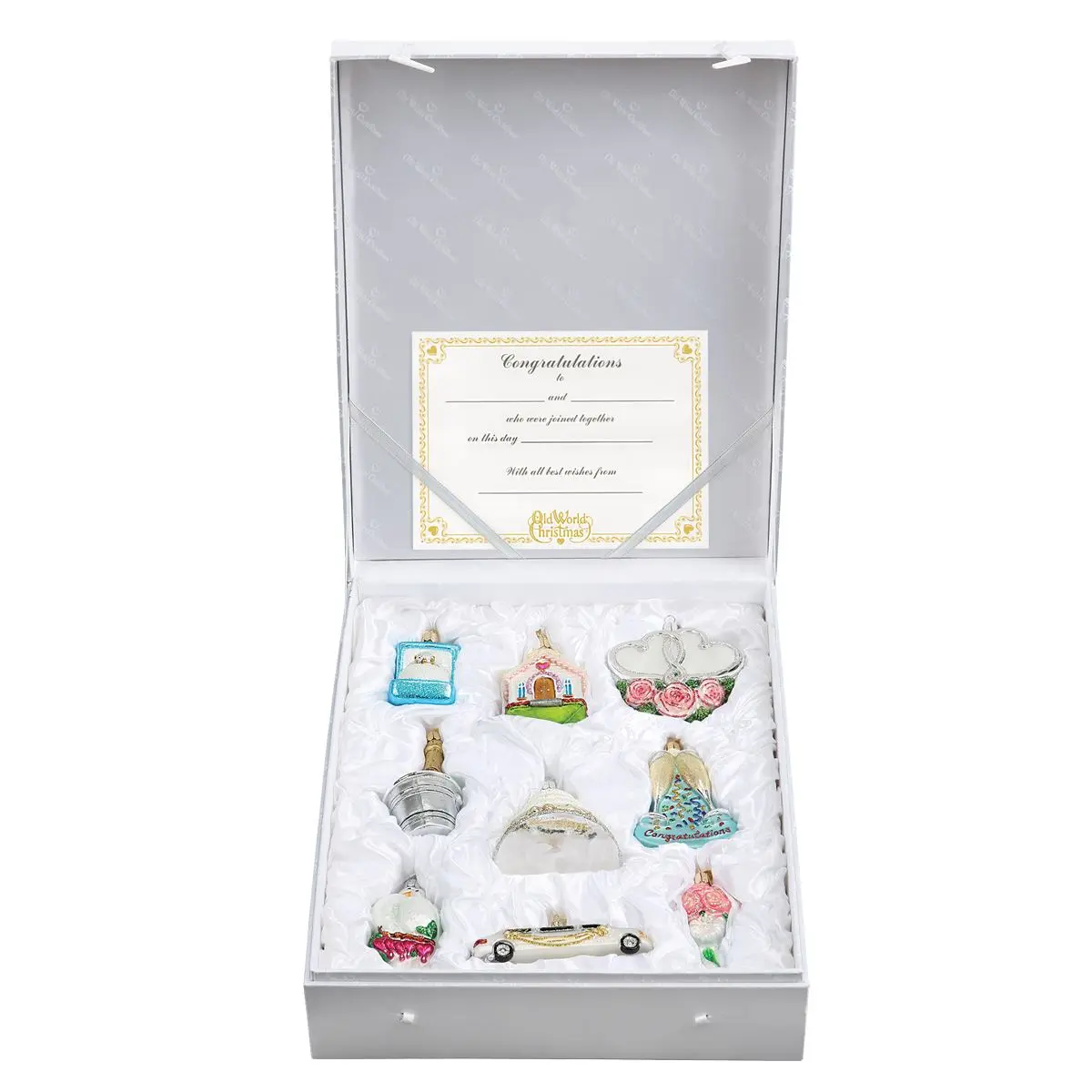 Just Married Collection Christmas Ornaments, Romantic Festive Decorations, Home & Party Collectibles