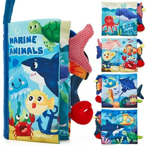 Hahaland Marine Animals Infant Tummy Time Toy Sensory Toys Touch Feel Baby Gifts for Boy Girl Early Learning Toy Early Education Multi Activity Playset