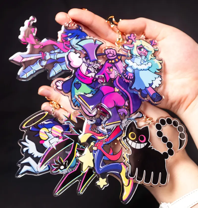 Deltarune Keychains - Kris, Susie, Ralsei, Noelle, Spamton, Tenna, Friend, The Knight Keychain Acrylic Charms, Small, Meaningful, And Full Of Character, Unique Keychains That Add Charm To Every Bag And Key.