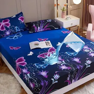 Butterfly & Floral Pattern Bedspread, 1 Count Waterproof Cool Bedspread, Comfy Bedding for Home Bedroom, Bed Sheet Cover, Bedding Supplies for Home