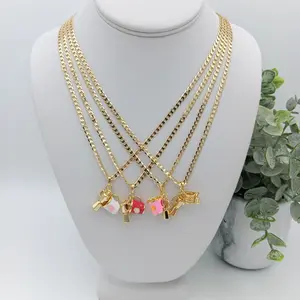 Yordy Fashion Coffee Makers 14k Gold Plated Elegant Design 22 Inches Length Lightweight 0.2 Ounces High Quality Necklace with Stylish Charms