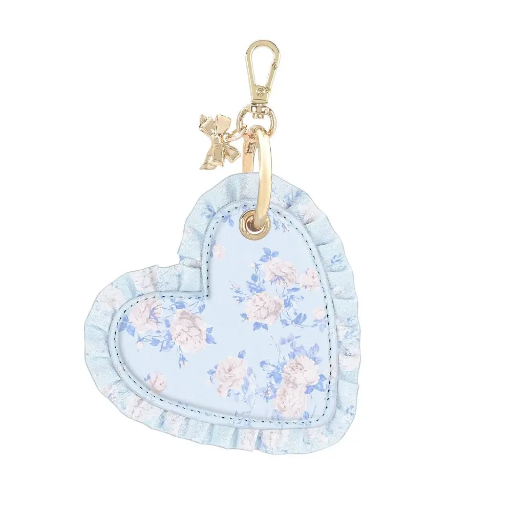 LoveShackFancy – Case-Mate Everblooming Rosettes Ruffled Heart AirTag Charm Whisper Blue