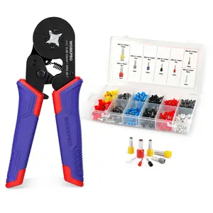 #SpringGlowUp WORKPRO Ferrule Crimping Tool Kit, AWG 28-7 Self-adjustable Ratchet Wire Crimping Tool, Crimper Plier Set with 800 COUNTS Wire Terminals Crimping Connectors Wire End Ferrules