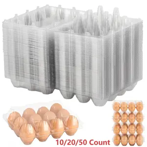 Clear Plastic Egg Cartons, Reusable Stackable Egg Containers for Farm, Market & Fridge Storage, 3×4 Grid, Refrigerator Storage, Stackable Fridge Organizer
