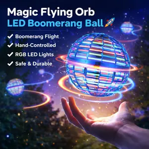 Magic Flying Orb LED Boomerang Ball Hand-Controlled Hover Toy with LED Illumination for Kids and Adults Indoor Outdoor Use