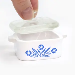 Mini Cornflower Trinket Box – Corning Ware–Inspired Casserole