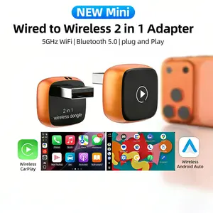 2026 Latest Wireless Carplay Adapter, Compatible with Apple and Android, Wired to Wireless Conversion, Abs Enclosure Material