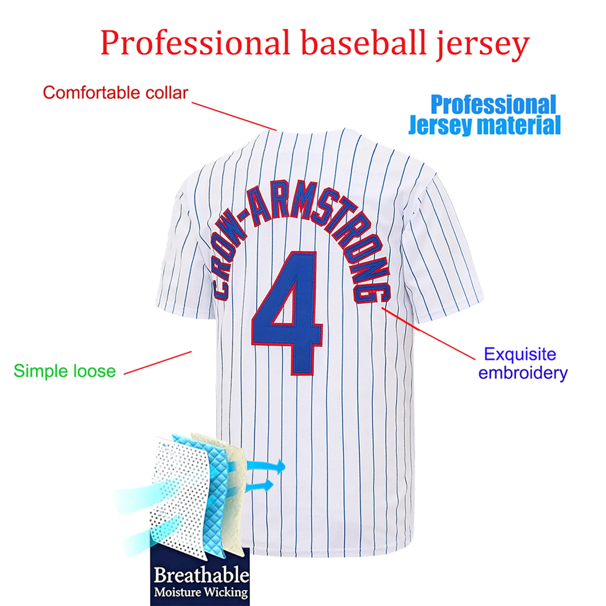 Men's #4 Embroidery Baseball Jersey, Leisure Sports Fan Commemorative Baseball Clothing, Game Day Gift