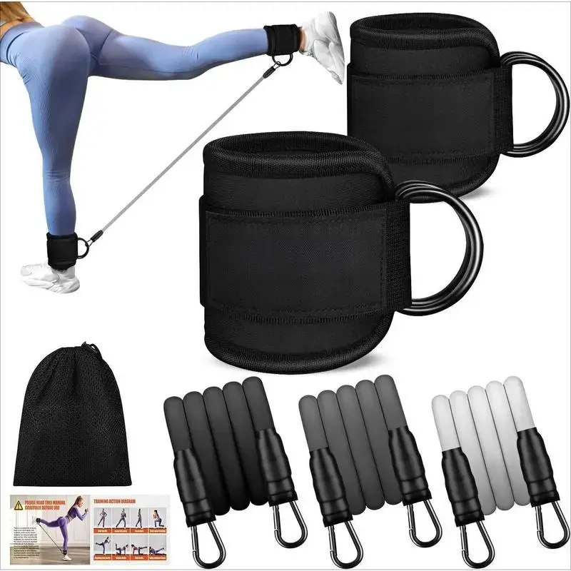 5-Pack TPE Adjustable Ankle Resistance Bands with Comfortable Grip, Leg & Hip Training Gear, Ideal for Home Workouts & Resistance Band Workout, Sports Fitness Equipment