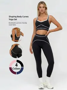 New Women's Yoga Set, High Waist Butt Lifting Slimming Quick-Dry Sports Bra, Running Fitness Two-Piece, Premium Line Fitness, Pilates Training Wear, Athleisure Wear Sets, Athleisure Sportswear Set, Activewear