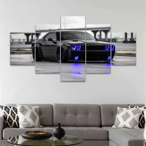 Car Pattern Canvas Painting, 5 Counts/set Modern Wall Art, Art Wall Decoration, Artwork, Wall Decor for Home Living Room Bedroom Office, Ornaments