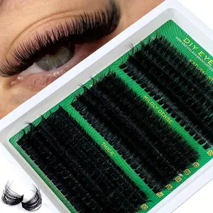 100pcs Fake Eyelashes, 40D/50D/60D/80D/100D, Soft Curl, 0.07mm, Fluffy Volume Eyelashes, Dramatic Lashes, 10-16mm Mixed Set, Large Capacity, Daily Makeup & Cosplay, Cosmetic False Lashes