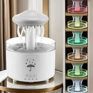 Bedroom Humidifier, Rotating Jellyfish Diffuser with Raindrop Effect, 7 Color LED, 300ML Aromatherapy Humidifier with Remote Control ()
