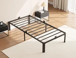 Single Bed Frame, Heavy Duty Twin Steel Slat Bed Frame – 3500 LBS Support,  14” Storage Space, double bed, twin size, single bed, bedroom Furniture