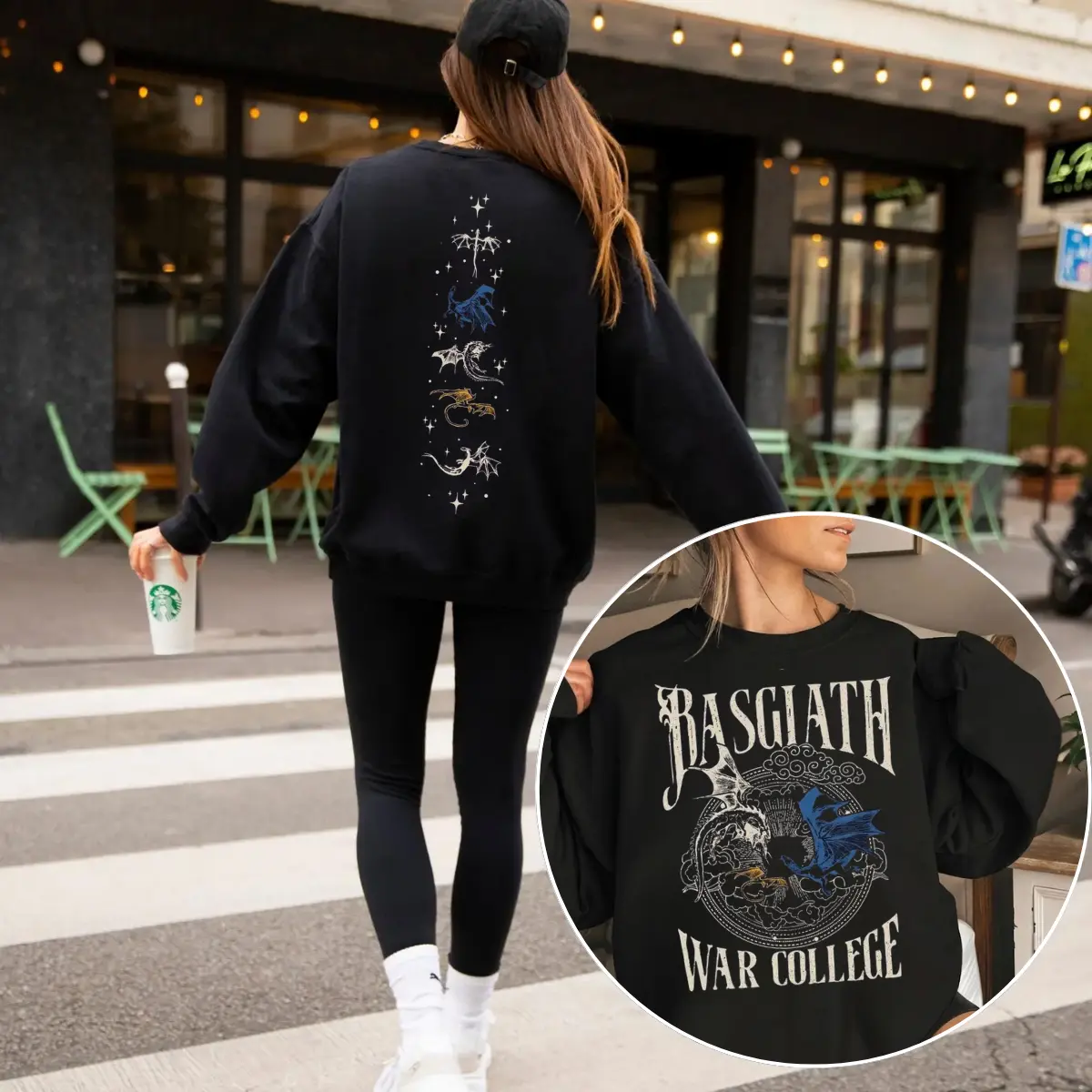Basgiath War College 2 Sided Sweatshirt, fourth wing merch, Vintage Fourth Wing Sweatshirt Crewneck, Dragon Rider Sweatshirt Fourth Wing Hoodie, Book Nerd Sweater, Bookish Sweatshirt, Booktok Sweater