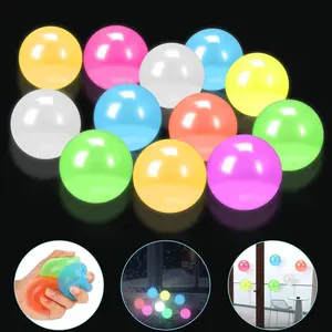 IMOLI Glow in The Dark Sticky Balls , Ceiling Luminous Stress Balls, Soft Fidget Decompression Toy(4PCS/6PCS)