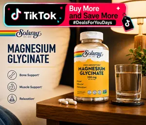 Solaray Magnesium Glycinate 350mg 120ct & 240ct — Chelated Mag for Sleep + Bone