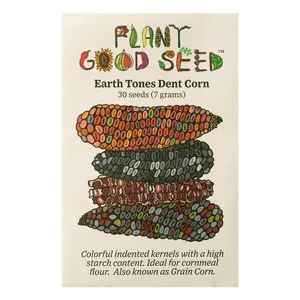Plant Good Seed Earth Tones Dent Corn Seeds for Planting: Rainbow Colored Pastel Kernels, Certified Organic - 30 Seed Packet / Bulk Pack