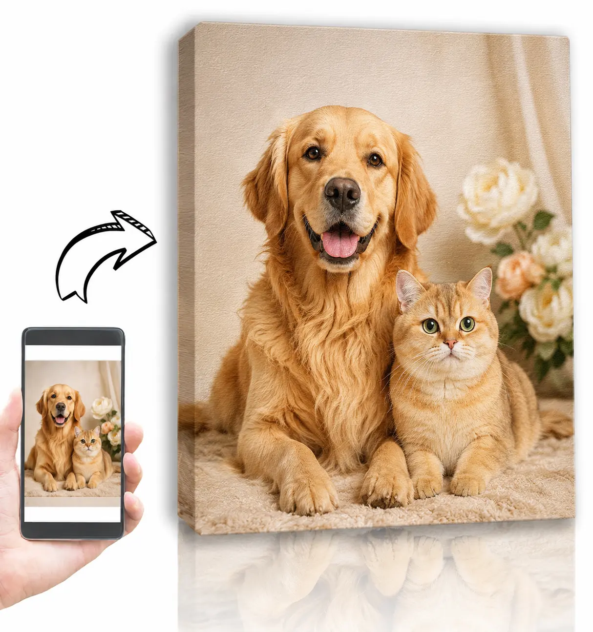 Custom Photo Canvas Wall Art – Perfect for Family Portraits, Pet Portrait Canvas Prints, Wedding Photos, Anniversary Gifts, Baby Milestones and Memorial Keepsakes. Send us your high-resolution photo after ordering for personalization.