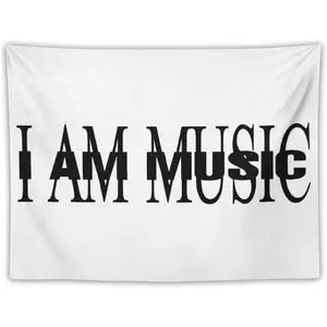 Emmwiony I AM MUSIC Album Cover Tapestry for Bedroom, College Dorm And Classroom 30"x40", Banner Poster Aesthetic Decorative Wall Tapestries Light Peach Decoration Print