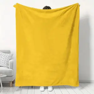 One side is yellow and the other is white, luxurious fleece blanket suitable for home, bedroom, sofa, travel, high-end gifts, perfect for gifting! Ultra-light, soft, warm fleece cover blanket, 100% polyester material, does not pill or fade.