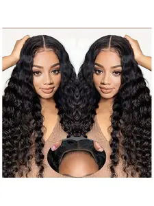 Wear And Go Glueless Wigs 5x5 HD Lace Closure Wig Human Hair 180% Density Deep Wave Wig Pre Plucked Pre Cut for Women, Natural Hairline & Deep Wave Texture, Natural Look, 16-30 Inch Deep Wavy Wigs