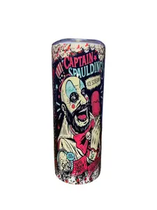 Pink Captain Spaulding House of 1000 Corpse - 20oz Skinny Straight Sublimation Tumbler - Amy's Tumbler Junkies - Your Favorite Tumbler Shop!