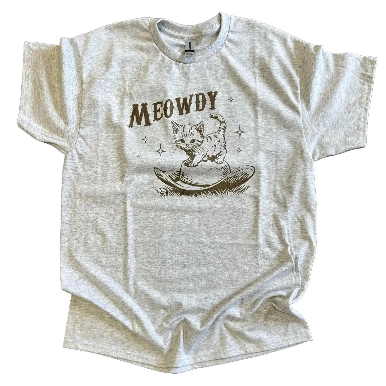 Meowdy Kitten with Cowboy Hat on Ash Gray