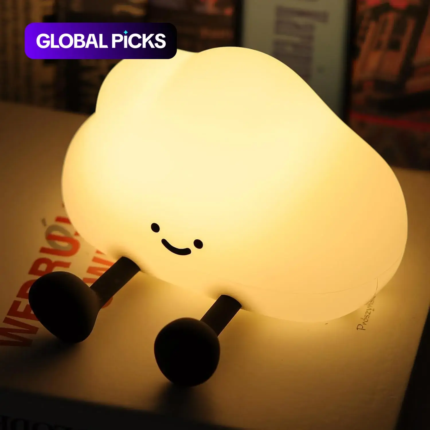 Cloud-Shaped Night Light, USB-Rechargeable 3-Level Dimming Silicone Lamp, Soft Touch, Office Desk, Bedroom & Kids Room Decor, Ambient Decorative Lamp, Ambient Lighting, Birthday Gift #GLOBAL PICKS