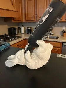 Bunny Wine Holder - Yellow Resin Wine Rack for Home Bar Decor and Wine Lovers Unique Functional Design Easy Use and Storage Ideal Gift