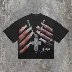 Y2K Letter Graphic tee Pray for God Gothic Cropped Men Women New Streetwear Clothing Harajuku T-shirts Cotton Half Sleeve Tees