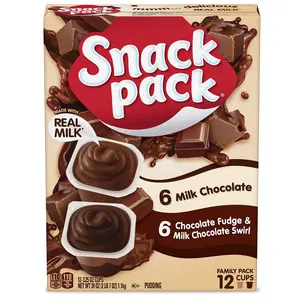 Milk Chocolate and Chocolate Fudge & Milk Chocolate Swirl Pudding Cups, 3.25 oz., 12-Count Family Pack