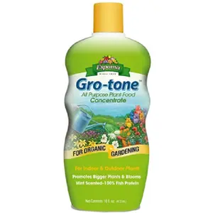 Espoma GR16 16 oz All-Purpose Organic Liquid Plant Fertilizer with Fish Protein, for Indoor Plants and Organic Gardening