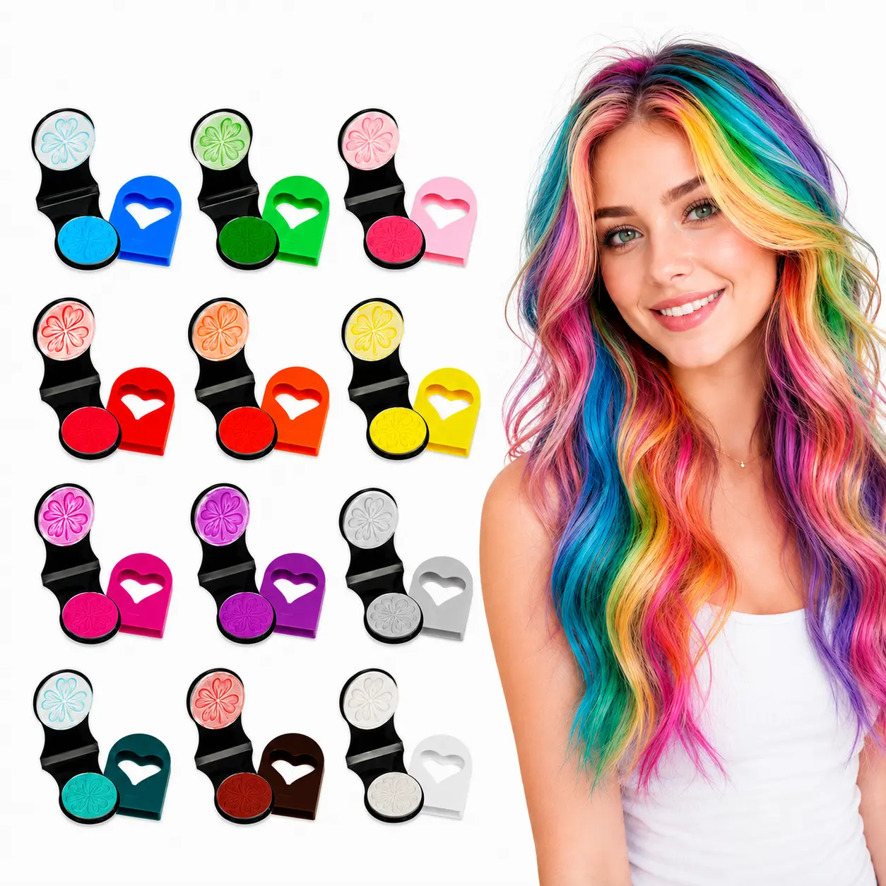 6/12 Colors Temporary Hair Chalk Hair Dye, Washable Hair Color Makeup For Sport Events Halloween Christmas Birthday Cosplay Festivals Hair DIY Party
