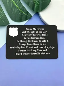 1 Best Friend Gift: Metal Wallet with Card Holder and Engraving, Perfect for Husbands, Boyfriends, or as a Motivational Gift for Police Officers