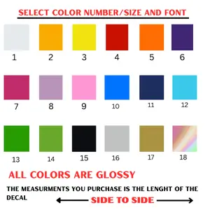 Personalized Custom Vinyl Name Decal Sticker - Choose Your Font Color Size - Easy Customization Options - No Warranty Included - Glossy Finish - Various Styles Available - Select Color Number and Text Us