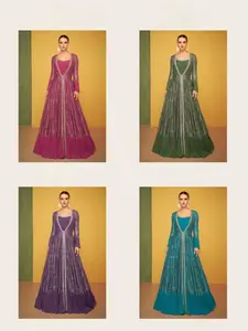 Luxury Embroidered Anarkali Set with Dupatta for Women | Party, Wedding, and Eid Wear Floor-Length Dress