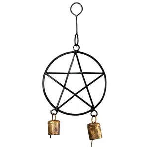 Pentagram Wind Chime Copper Bells Protection Wiccan 5 Inch