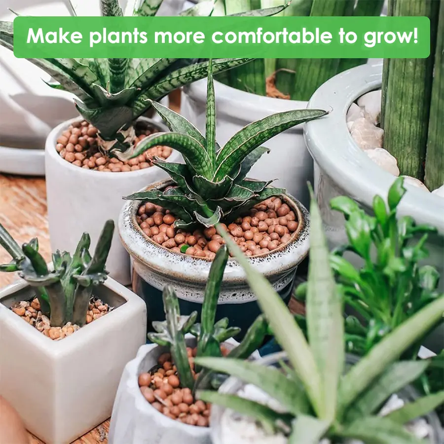 5lbs 10-15mm Natural Leca Clay Pebbles with Organic Coco - Home Garden Supplies, Soil-Less Growing Plant Media for Indoor Use, Orchid-Friendly Potting Mix for Root Development