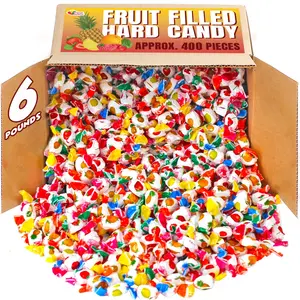 Assorted Fruit-Filled Hard Candy - 6 Pounds - Classic Bon Bons - Individually Wrapped Candies for Offices, Parties, Gifting