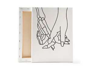 Skeleton Holding Hands Halloween Pre-Sketched Canvas